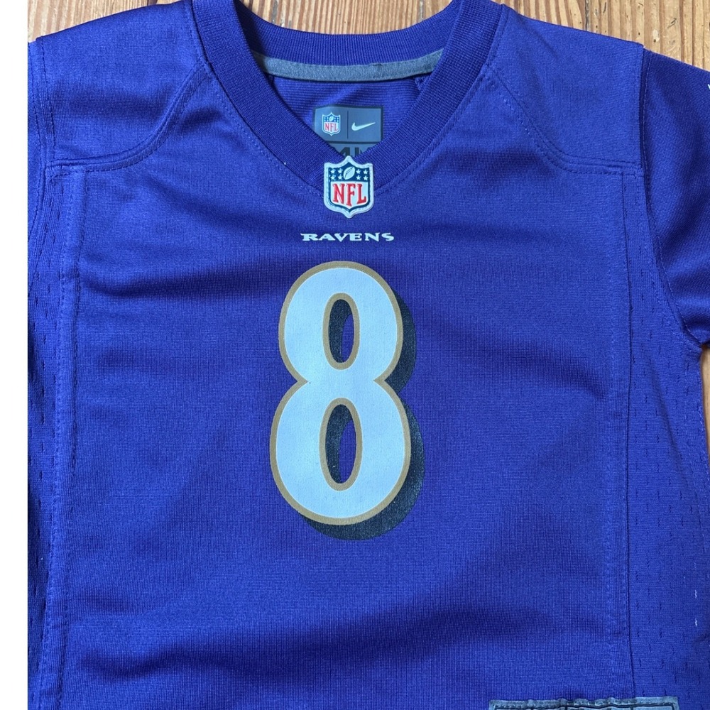 Nike Baltimore Ravens Lamar Jackson Jersey Kids Purple Athletic SIZE 24M - Picture 2 of 7